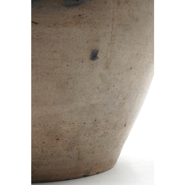 Antique Blue Stoneware Crock Urn W. Handles For Sale - Image 10 of 11