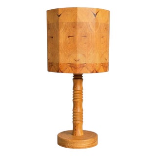 Mid-Century Modern Swedish Pine Table Lamp, 1960s For Sale