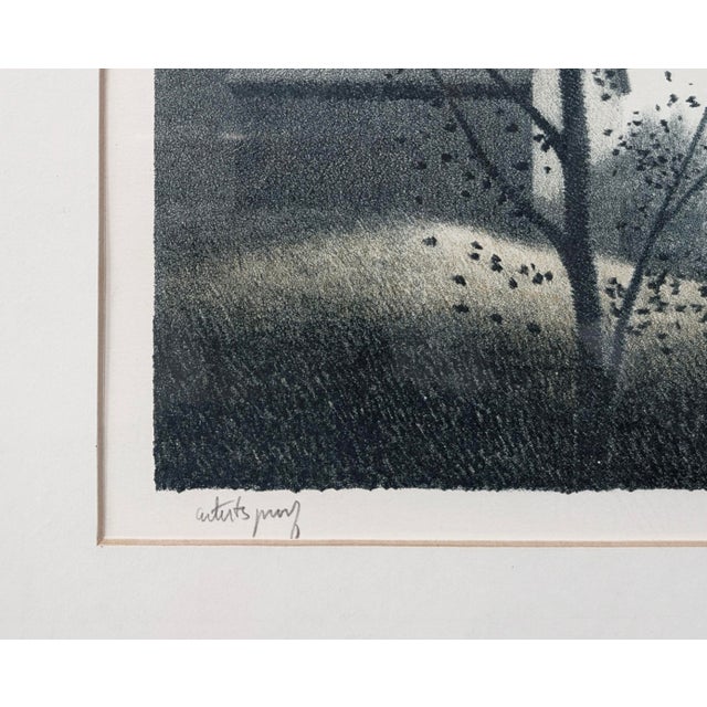 Contemporary Robert Kipniss, August Shadows, Rare Hand Signed Lithograph, Artist's Proof, Framed, 1977 For Sale - Image 3 of 4