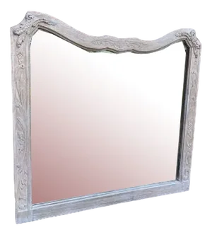 19th Century French Carved Wood Painted MIrror