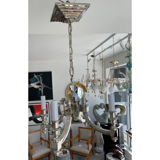 4-Light Chandelier Nickel Plated Georgian Style For Sale - Image 10 of 13