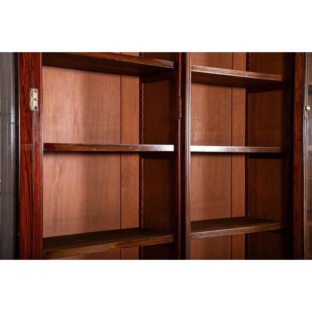 Antique English Triple Glazed Bookcase in Mahogany, 1870 For Sale - Image 16 of 18