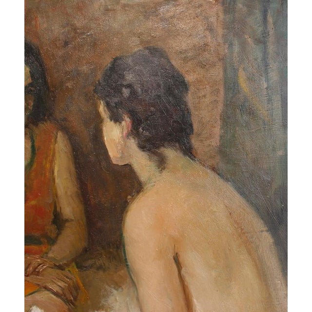 Beige Gaetano Bocchetti, Confidences, Nude, 1970s, Oil Painting For Sale - Image 8 of 17