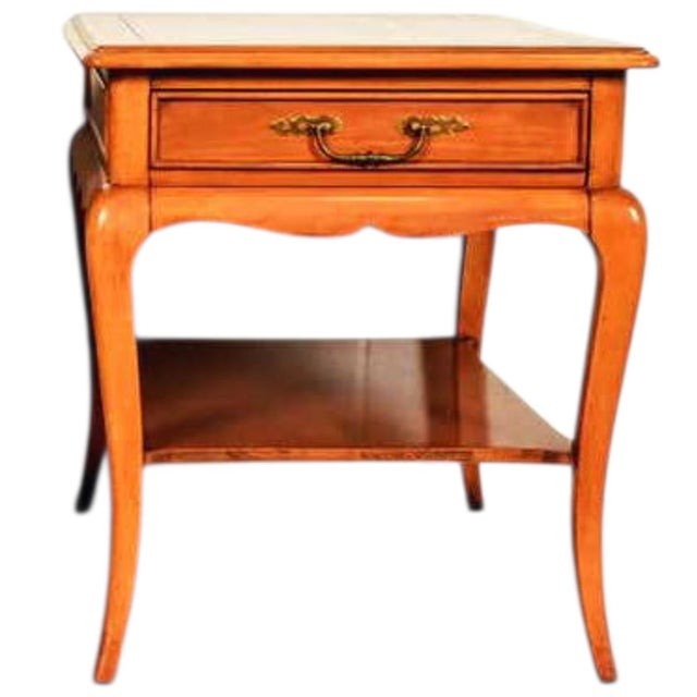 Brown 1960s Hekman French Provincial Louis XV Carved Walnut Side Table For Sale - Image 8 of 8