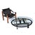 Black Kaizo Oto Gold Black and Steel Art Deco Inspired Round Glass Top Coffee Table For Sale - Image 8 of 9