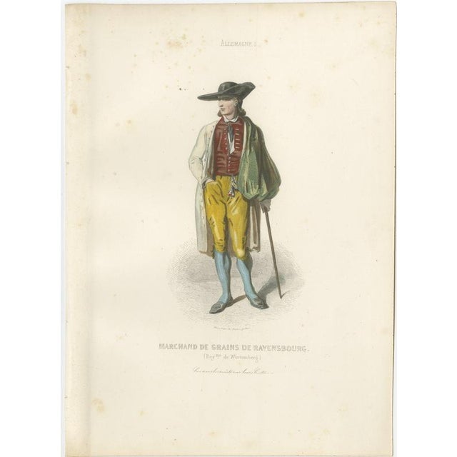 German and Bavarian Folk Costume, 1850, Engraving For Sale - Image 3 of 9