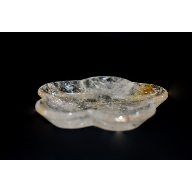 2020s Clear Rock Crystal Peach Blossom Japanese Artisan Hand Crafted For Sale - Image 5 of 10