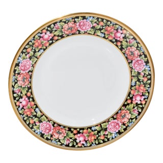 1990s Wedgwood Bone China Clio Floral Board Gold Rim Salad Plate For Sale