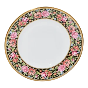 1990s Wedgwood Bone China Clio Floral Board Gold Rim Salad Plate