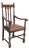 Vintage French Country Brown Oak Barley Twist Arm Chair For Sale