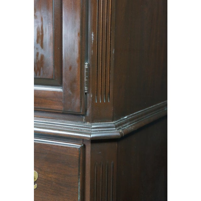 1990s Ethan Allen Georgian Court Cherry Clothing Armoire Linen Press 11-5265 For Sale - Image 13 of 18