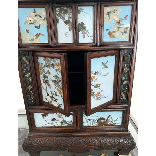 Early 20th Century Japanese Table Cabinet with Cloisonne Panels in the Style of Namikawa Sosuke For Sale - Image 12 of 13