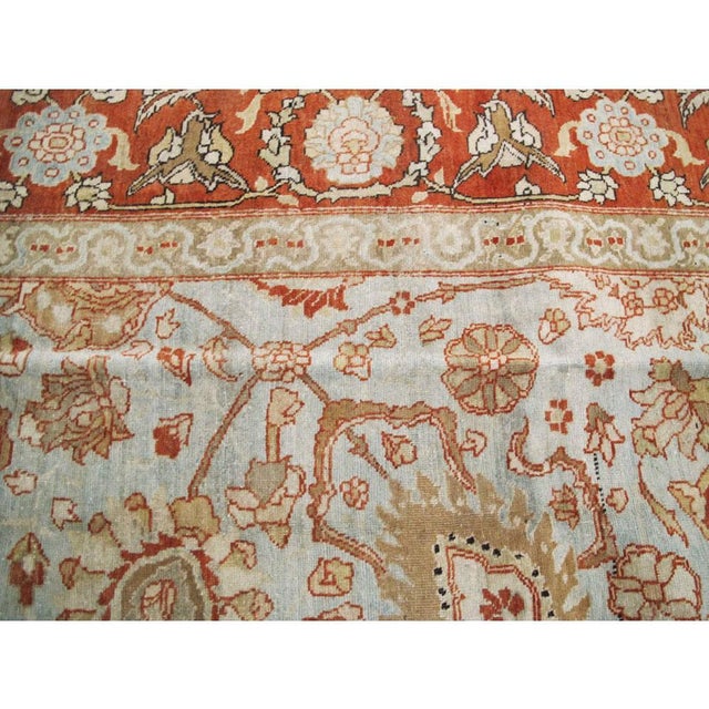Galerie Shabab Collection Early 20th Century Persian Tabriz Room Size Carpet in Red, Blue, and Grey For Sale - Image 9 of 10