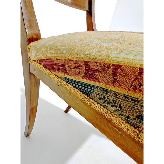 1930s Wooden and Damask Fabric Chairs, 1930s, Set of 6 For Sale - Image 5 of 16