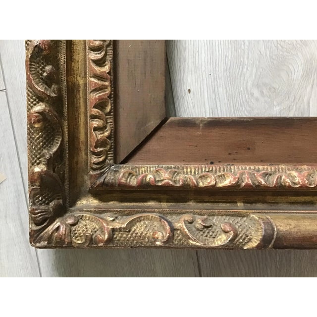 Large Antique Wood Gilt Picture Frame For Sale - Image 10 of 11