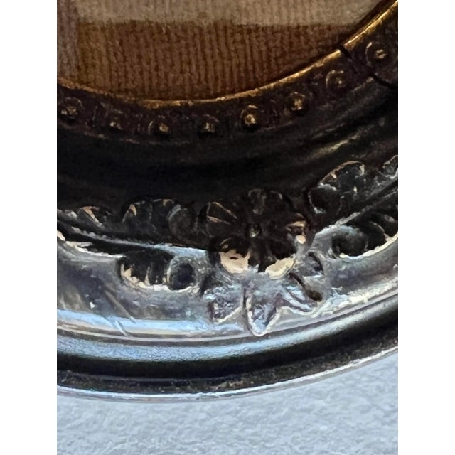 Antique Framed Oval Shaped Gloral Needlepoint For Sale In Chicago - Image 6 of 8