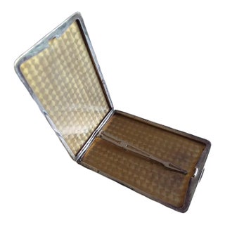 Early 20th Century Art Deco R. Blackinton Sterling Silver Cigarette Case, U S Navy Family Provenance For Sale