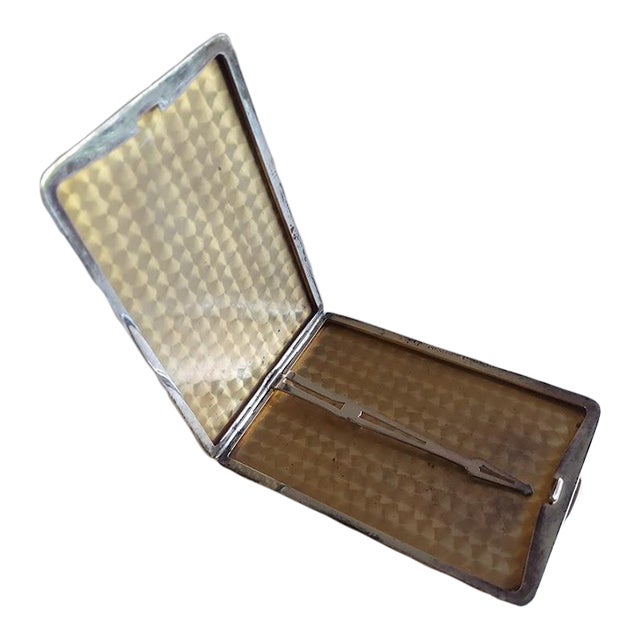 Early 20th Century Art Deco R. Blackinton Sterling Silver Cigarette Case, U S Navy Family Provenance For Sale