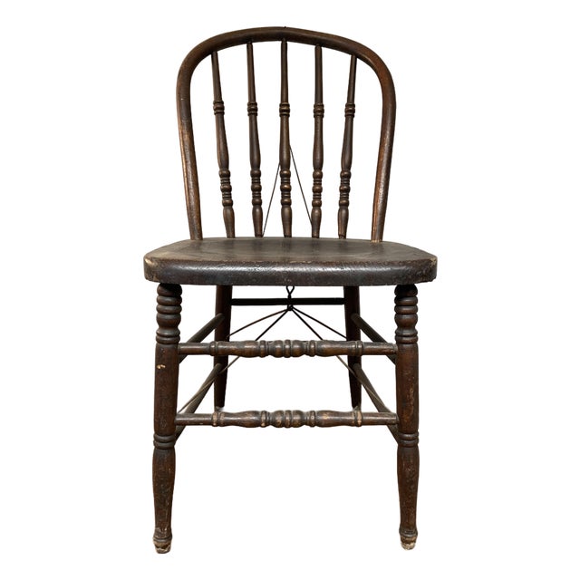Farmhouse Antique American Windsor Chair by Van Sciver For Sale