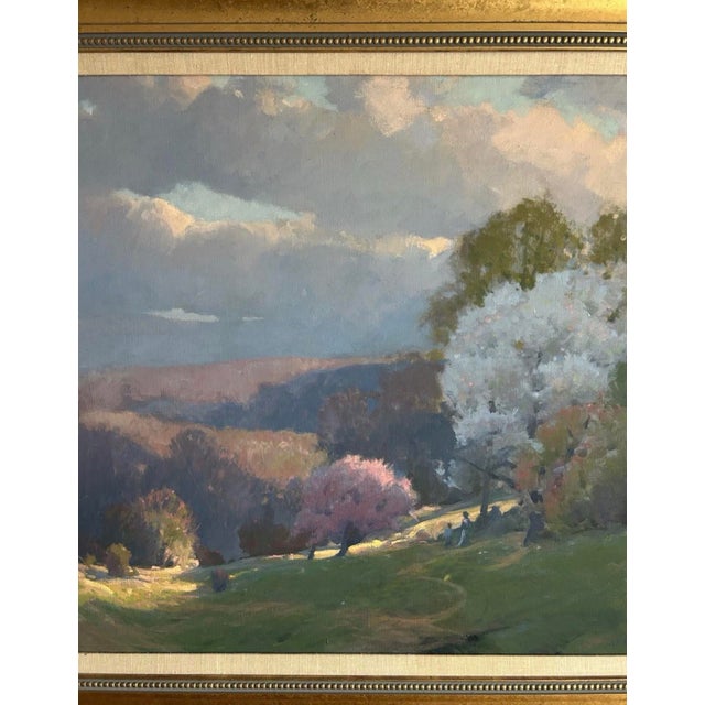 Late 20th Century Late 20th Century John Phillip Osborne Nj Original Oil on Canvas Painting Signed Tonal Landscape Art For Sale - Image 5 of 10