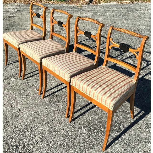 Vintage Boho Swedish Biedermeier Dining Chairs- Set of 4 For Sale - Image 9 of 12