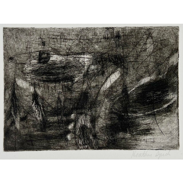 1990s Finely Detailed Abstract W/Woman Carrying a Young Child Collotype on Paper by Heather Speck For Sale - Image 5 of 8
