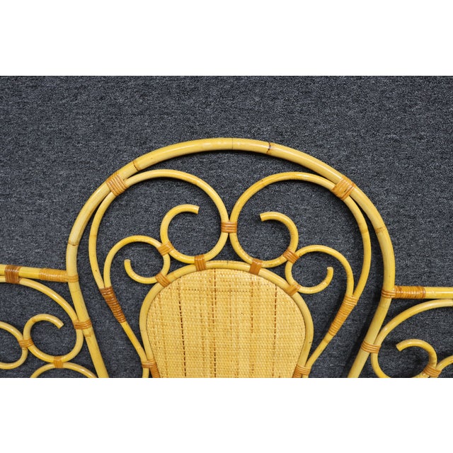 Tan Mid Century Style Bamboo Double Headboard For Sale - Image 8 of 8