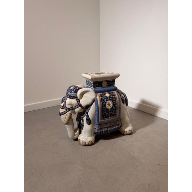 Elephant Garden Stool in Ceramic For Sale - Image 5 of 6