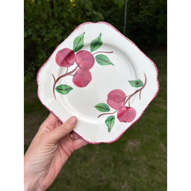 Charming mid-century square salad or dessert plate by Blue Ridge Southern Potteries. Crafted in Erwin, Tennessee, this...
