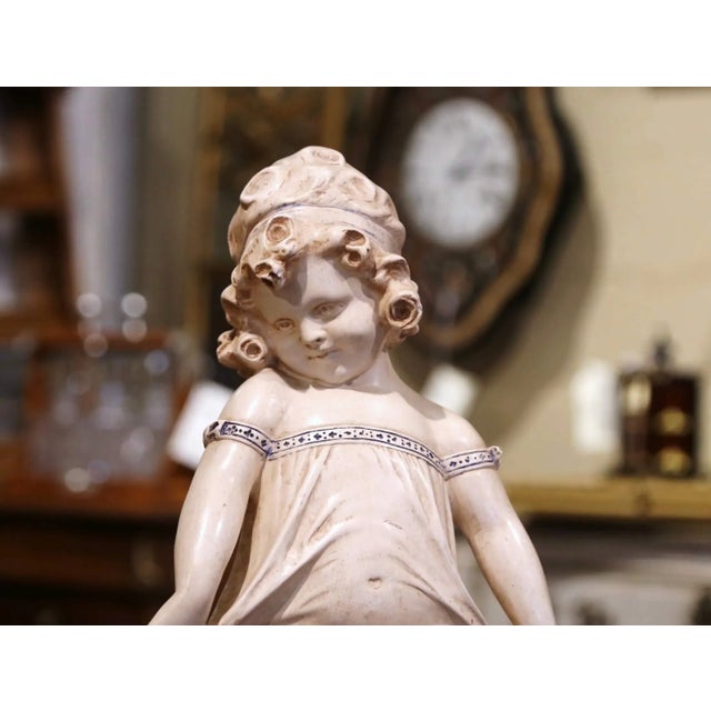 Late 19th Century 19th Century French Polychrome Plaster Figure of a Child After Donatello For Sale - Image 5 of 10