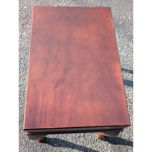 Queen Anne Vintage Queen Anne Style Wood Cutlery Canteen Table With Cabriole Legs For Sale - Image 3 of 11