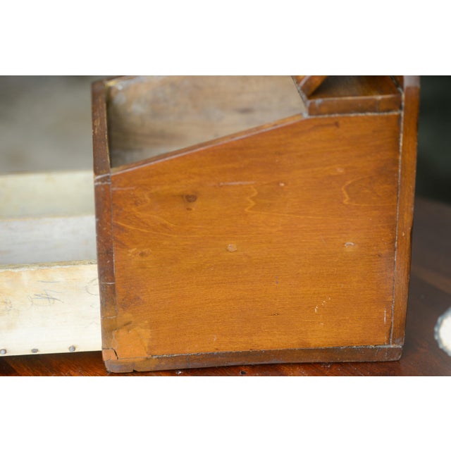 Vintage Primitive Wooden Large Hanging Fireside Candle Box Salt Box For Sale - Image 13 of 15