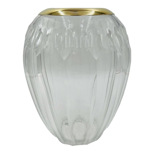 Tiffany & Company Vermeil Sterling Silver, Cut Crystal Centerpiece Vase For Sale