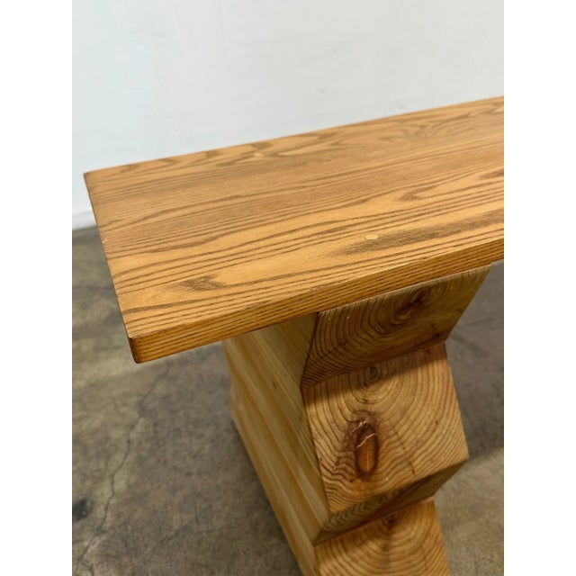 2020s Made “Zigzag” Bench - Light Finish For Sale - Image 5 of 18