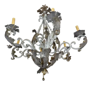Vintage Italian Wrought Iron Chandelier
