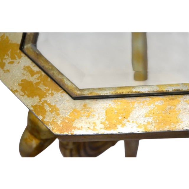 French Maison Jansen Style Gilt Metal & Glass Eagle Form Two Tier Coffee Table For Sale In Atlanta - Image 6 of 7