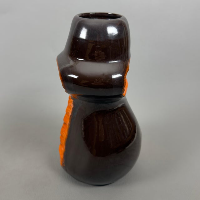 This extraordinary sculptural vase is a perfect and vibrant example of 1970s Italian ceramic experimentation, combining...