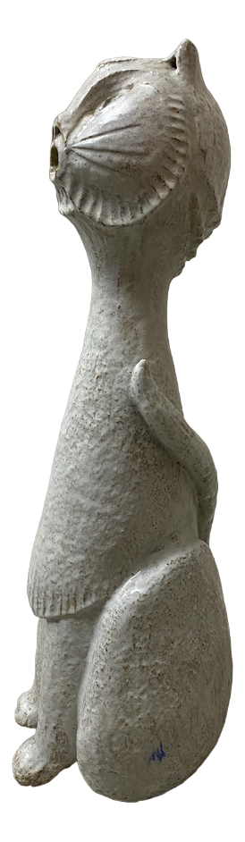 Mid-Century Studio Ceramic Cat Sculpture, 1968
