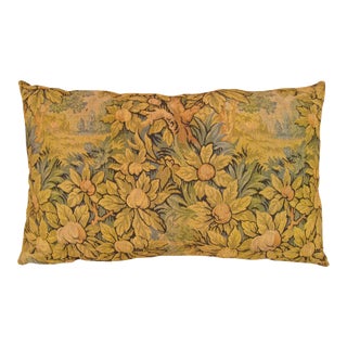 1910 Decorative Antique Jacquard Tapestry Pillow with Trees Allover For Sale