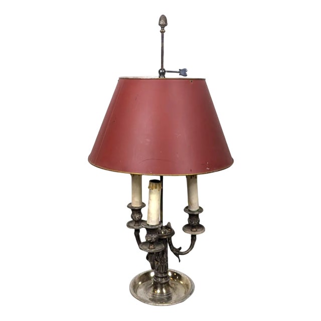 Louis Style Bouillote Lamp in Silvered Bronze For Sale