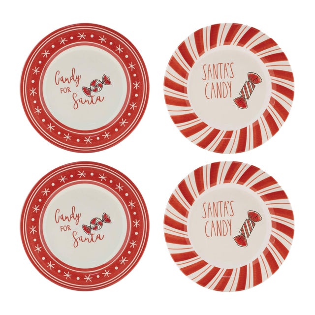 Kenneth Ludwig Chicago Ceramic Santa Candy Plate (Set of 4) For Sale - Image 4 of 4