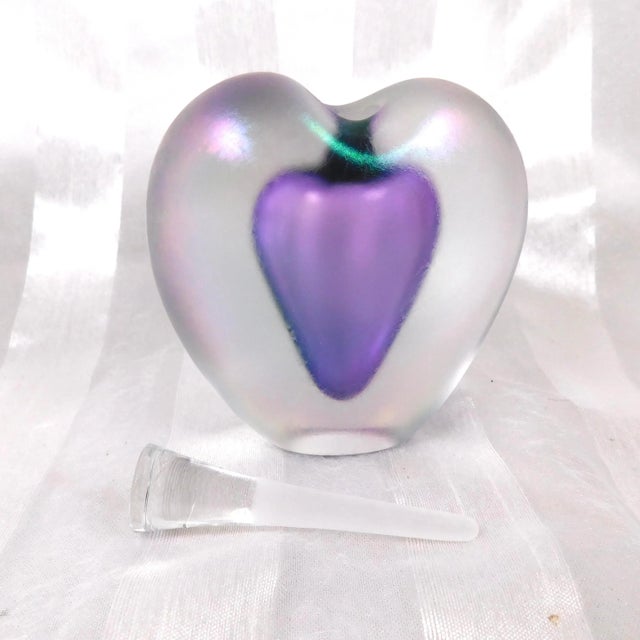 Contemporary Signed Purple Heart Shaped Zellique Perfume Bottle # 26422 For Sale - Image 3 of 7