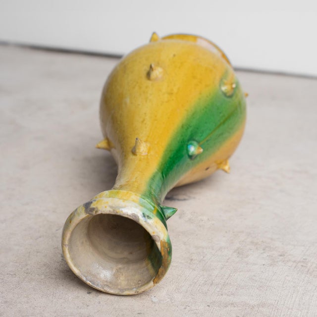 Ceramic Vintage French Faience Spikey Glazed Studio Pottery Vase, Early to Mid 20th C For Sale - Image 7 of 14