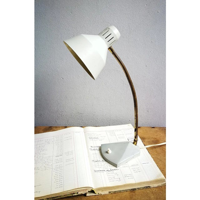 Metal Desk Lamp in Light Gray, 1950s For Sale - Image 7 of 7