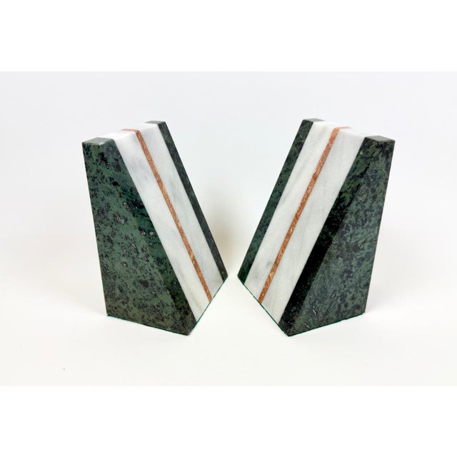 Black Vintage Art Deco Marble Bookends, 1940s, Set of 2 For Sale - Image 8 of 11