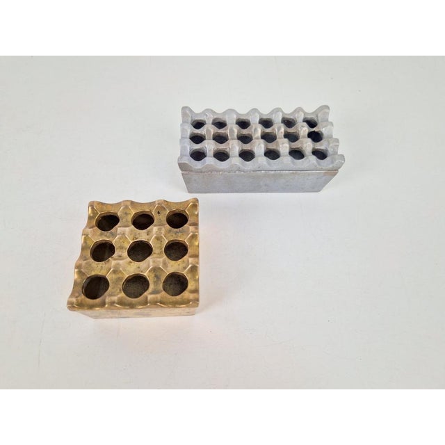 Metal Ultima Ashtrays in Brass attributed to Bäckström & Ljungberg, 1960s, Set of 2 For Sale - Image 7 of 15