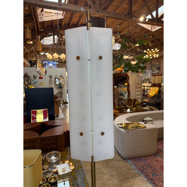 1950s 1950s Angelo Lelii Opaline Glass Floor Lamp For Sale - Image 5 of 13