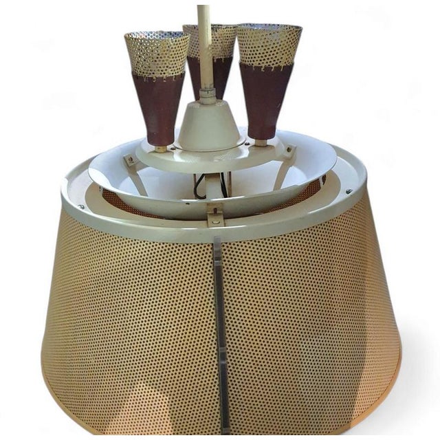 Perforated steel hanging lamp 1950s Rare Perforated steel hanging lamp 1950s / up / down lighter height 50 depth 50 width...