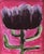 French Country Bold Impressionist Lavender Flower Painting Including the Antiqued Gold Wood Frame For Sale - Image 3 of 5