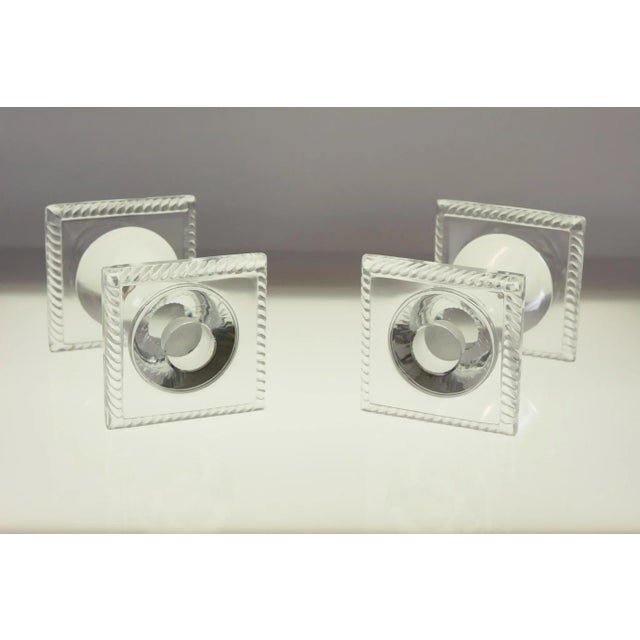 1970s Lalique Crystal Candlesticks, France, 1970s, Set of 2 For Sale - Image 5 of 11